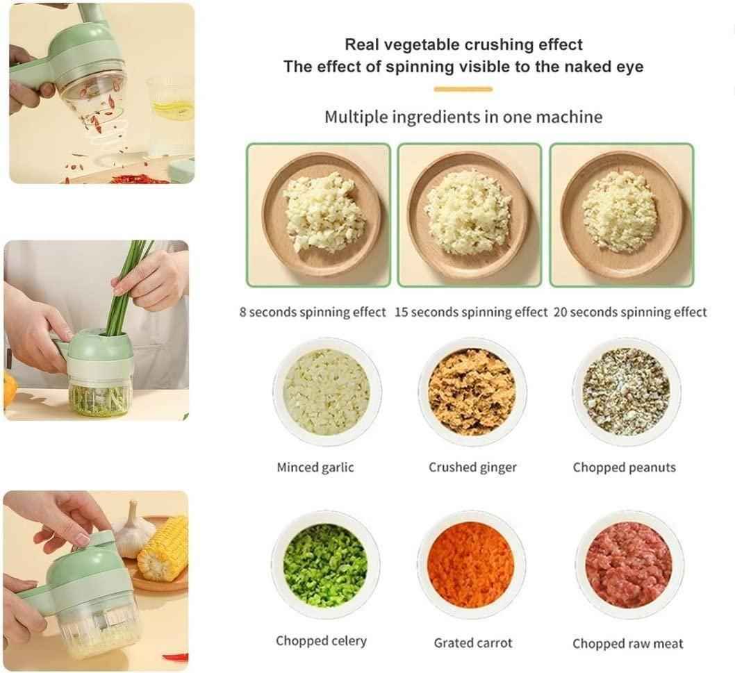 4 in 1 Portable Electric Vegetable Cutter Set – Chop, Slice & Grind in Seconds!