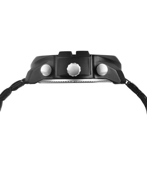 Premium Black Chronograph Analog Watch for Men | Stylish Metal Strap | Oversized Dial - For Men