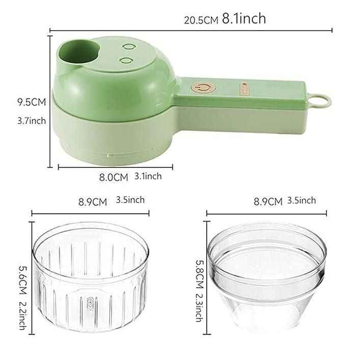 4 in 1 Portable Electric Vegetable Cutter Set – Chop, Slice & Grind in Seconds!