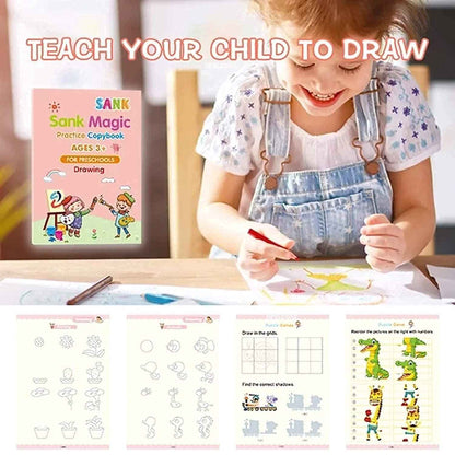 Magic Practice Book for kids 4 pcs 10 refill