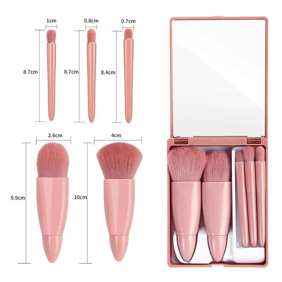 Makeup Brush Set With Mirror Case